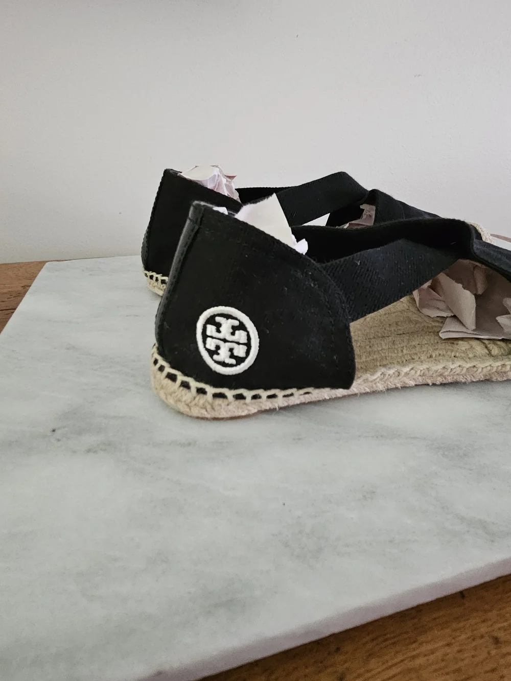 Tory Burch Black Espadrille Flats